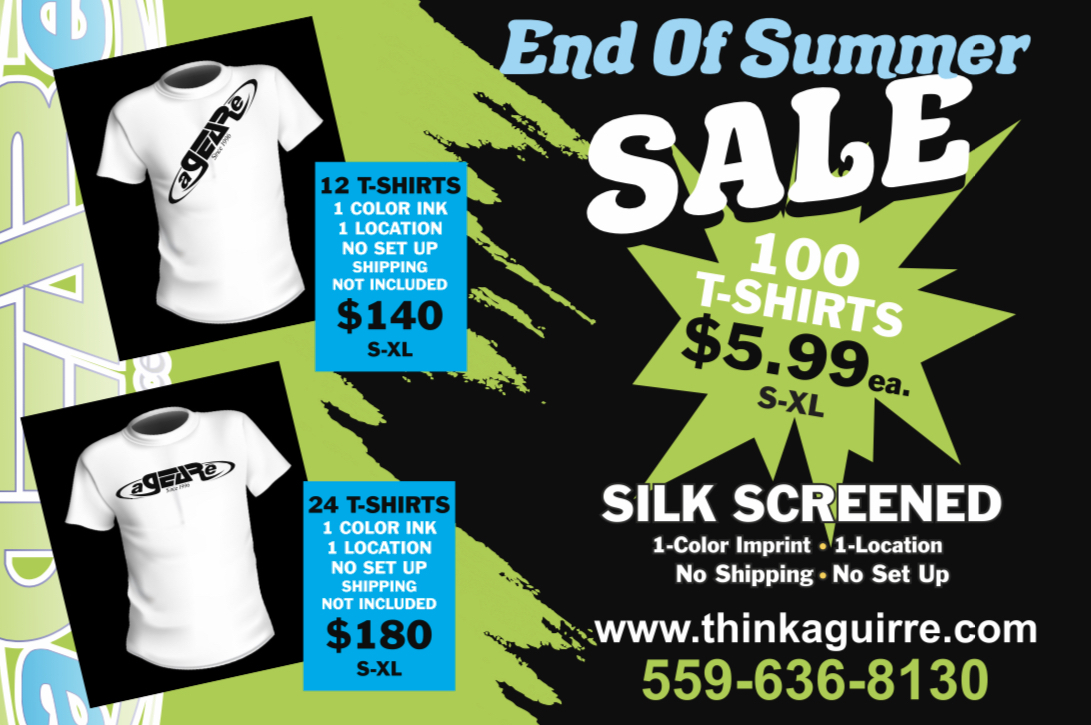 new_shirt_sale_9_21_ silk screened sale in visalia